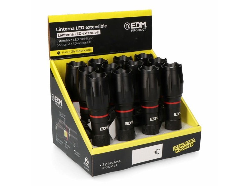 Телескопичен LED Фенер EDM 36376 Cob XL 5 W Zoom