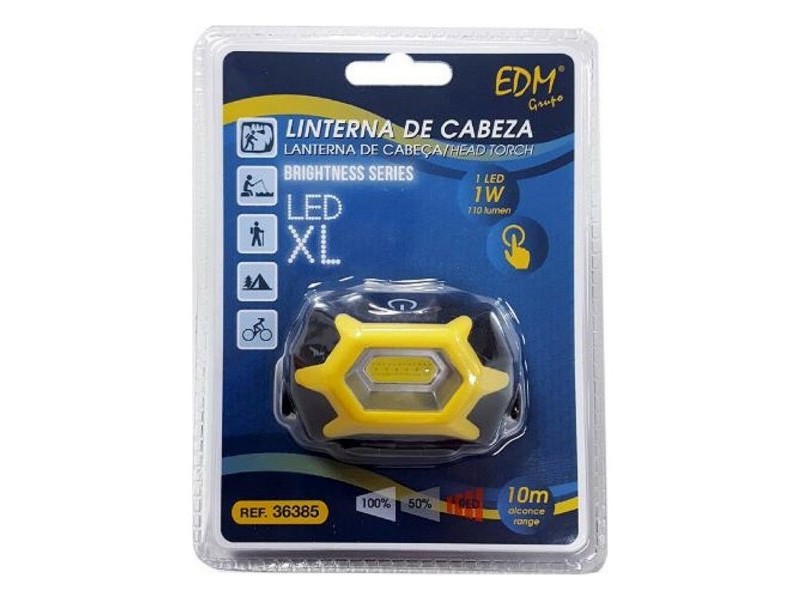 LED Фенер EDM 36385 XL Жълт Черен 1 W 120 Lm
