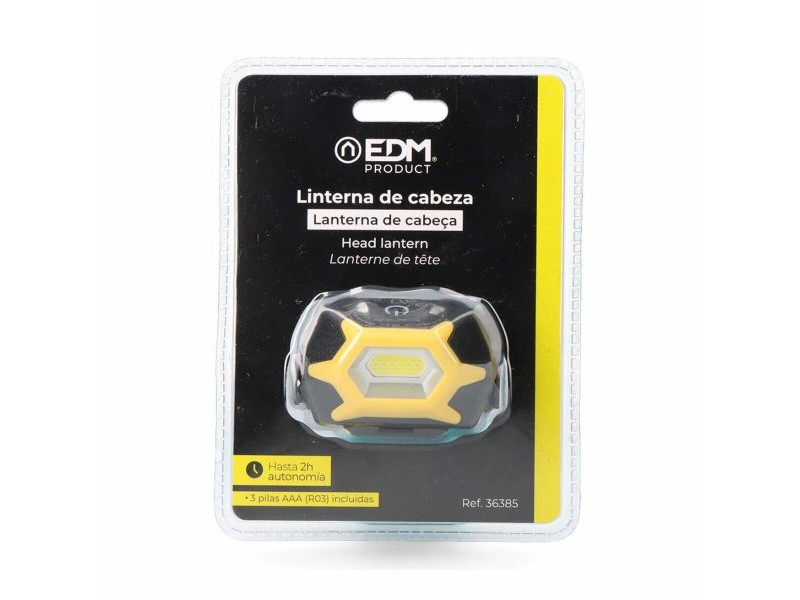 LED Фенер EDM 36385 XL Жълт Черен 1 W 120 Lm
