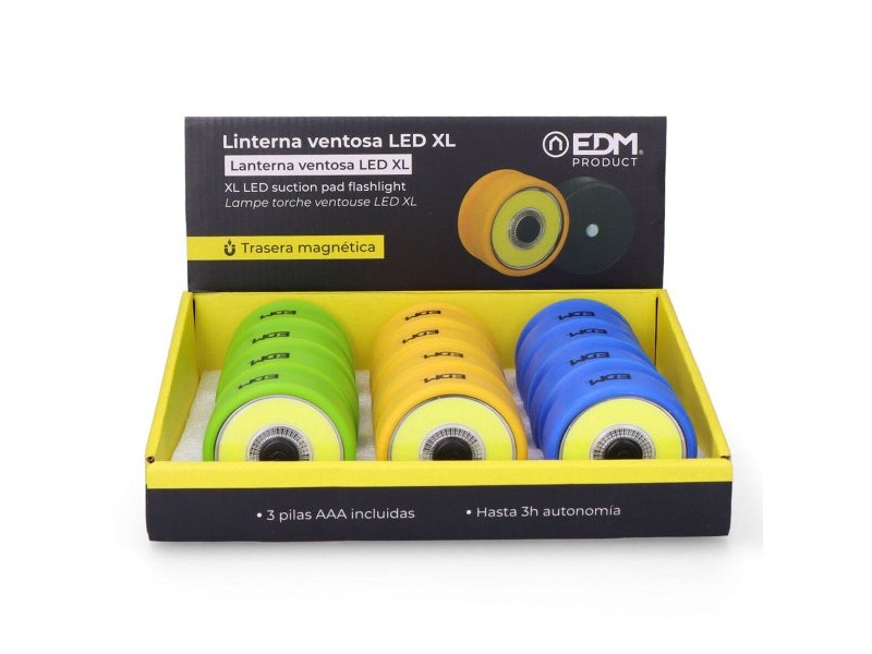 фенер LED EDM 36395 Cob 3 W 2 W 80 Lm 150 Lm Вендуза Магнит