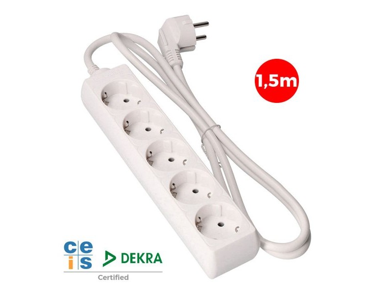 Табло с 5 гнезда с бутон за включване EDM 41005 Schuko (1,5 m)