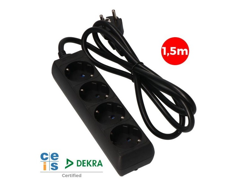 Табло с 4 гнезда с бутон за включване EDM 41007 Schuko (1,5 m)