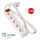 Контакт - 5 изхода с копче EDM 41011 Schuko (1,5 m)