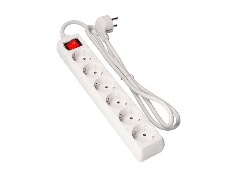 Контакт - 6 изхода с копче EDM 41012 Schuko (1,5 m)