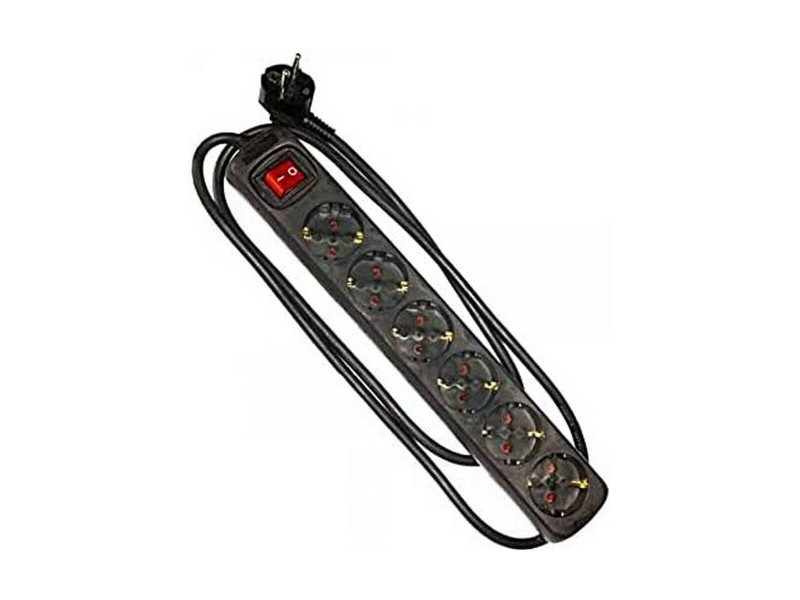Контакт - 6 изхода с копче EDM 41014 Schuko (1,5 m)