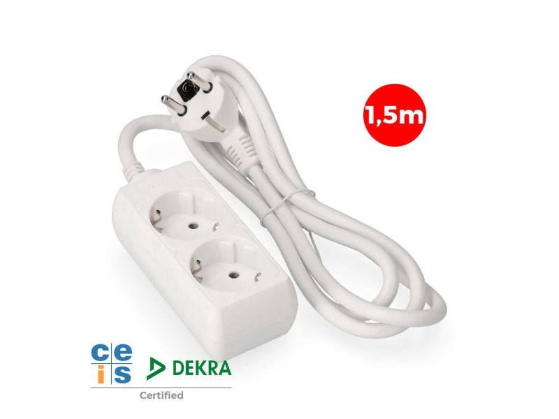 Табло с 2 гнезда с бутон за включване EDM 41015 Schuko (1,5 m)