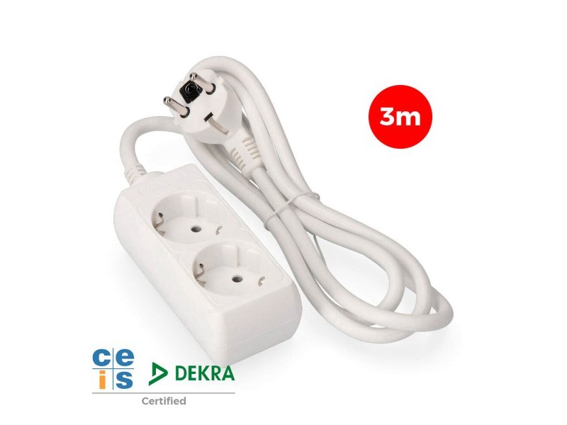 Табло с 2 гнезда с бутон за включване EDM 41017 Schuko (3 m)