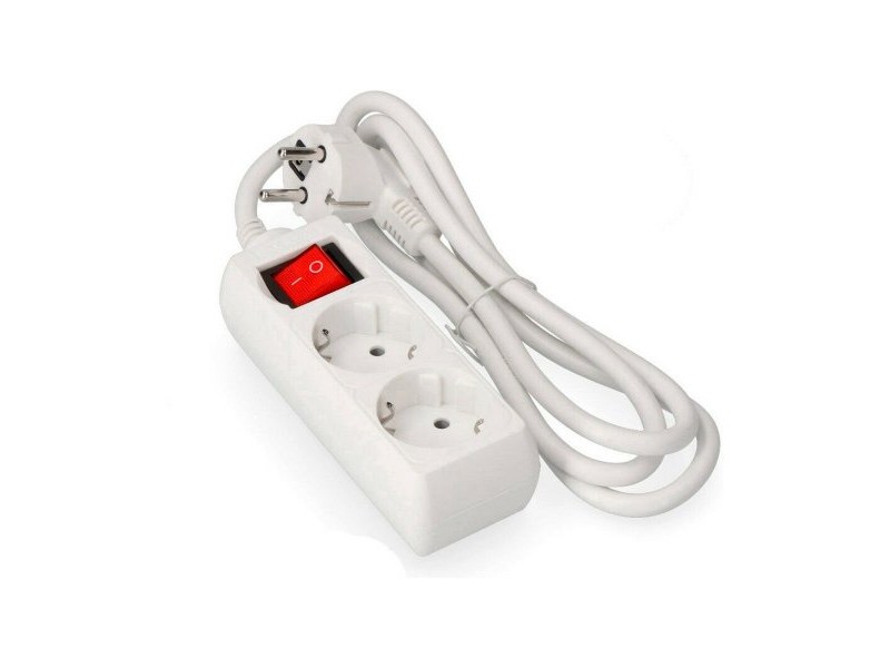 Табло с 2 гнезда с бутон за включване EDM 41018 Schuko (3 m)