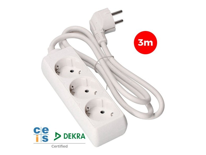 Табло с 3 гнезда с бутон за включване EDM 41033 Schuko (3 m)