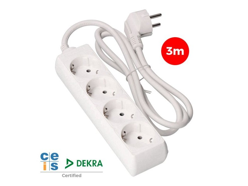 Табло с 4 гнезда с бутон за включване EDM 41034 Schuko (3 m)