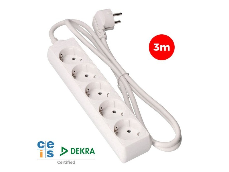 Табло с 5 гнезда с бутон за включване EDM 41035 Schuko (3 m)