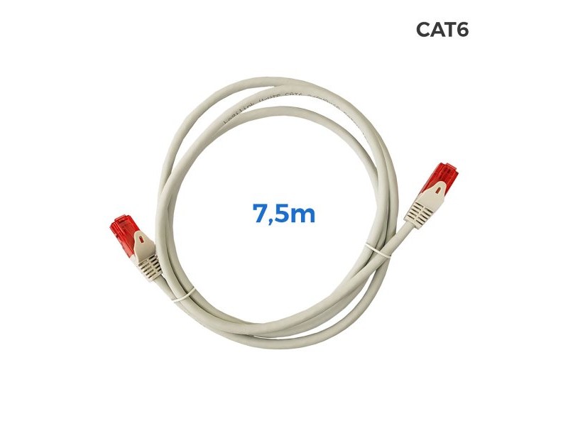 Твърд RJ45 кабел категория 6 UTP EDM 56037 Сив 7,5 m