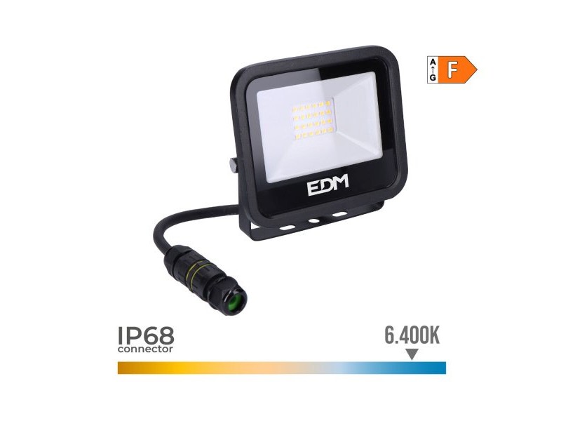 LED spotlight EDM 70401 Black Series Черен F 20 W 12,4 x 10,6 x 2,8 cm (6400 K)