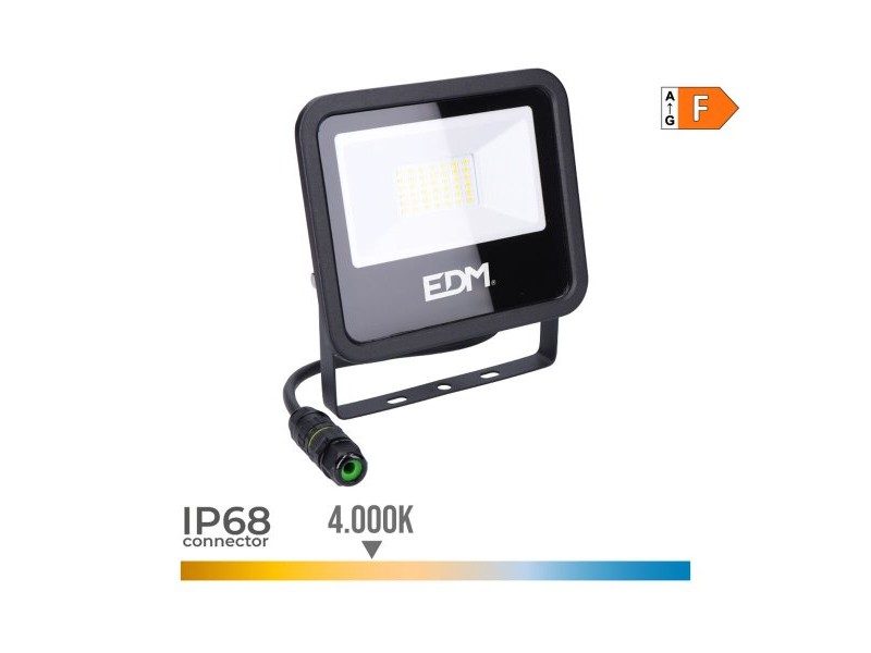 Фокус на Прожектор EDM 70407 Черен F 30 W (4000 K) Фокус на Прожектор EDM 70407 Черен F 30 W (4000 K)