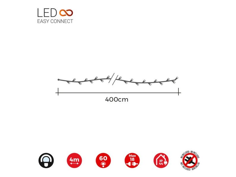 Гирлянда от LED Светлини EDM 71250 Easy-Connect 4 m Жълт