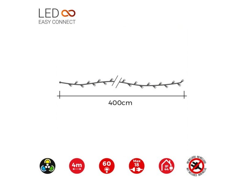 Гирлянда от LED Светлини EDM 71253 Easy-Connect Многоцветен 4 m