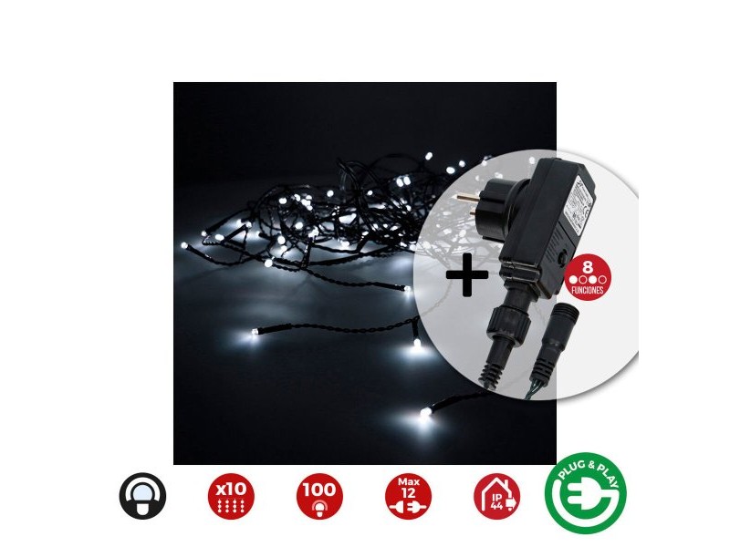 LED Светлинна Завеса EDM 71480 1,8 W 2 x 1 m Бял