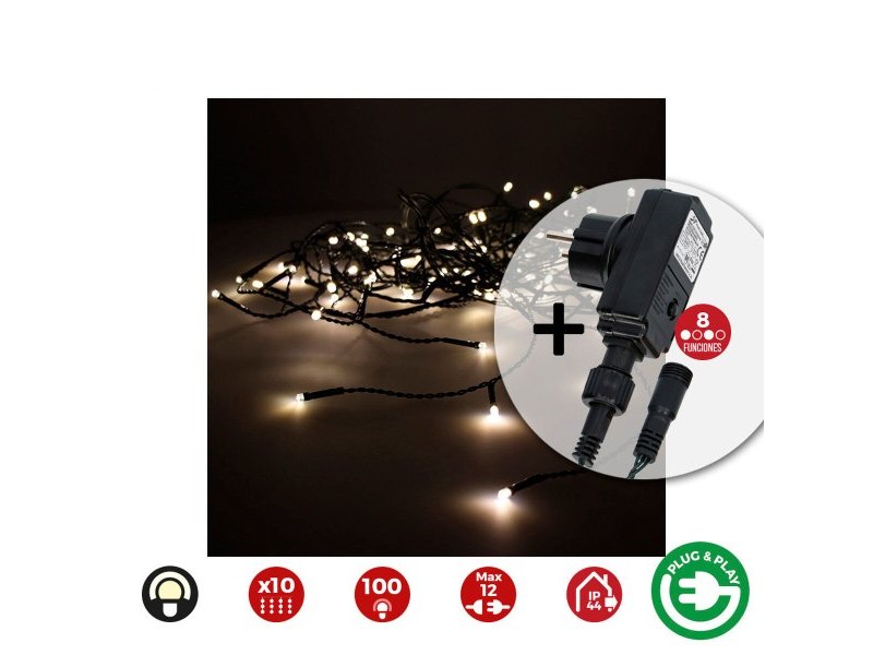 LED Светлинна Завеса EDM 71481 Easy-Connect 1,8 W Топла светлина Топло Бяло 2 x 1 m Бял Програмируем