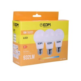 Опаковка от 3 LED крушки EDM 98206 F 60 W 10 W 68 W E27 810 Lm 932 Lm Ø 6 x 10,8 cm (3200 K)