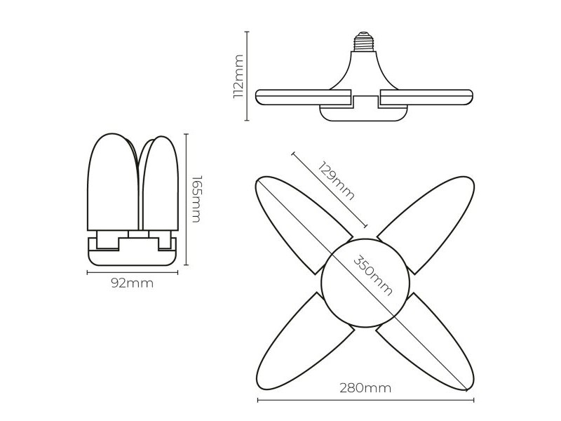 LED крушка EDM 98907 Leaf 30 W 200 W E27 3000 lm 35 x 11,2 cm в различни посоки (6500 K)