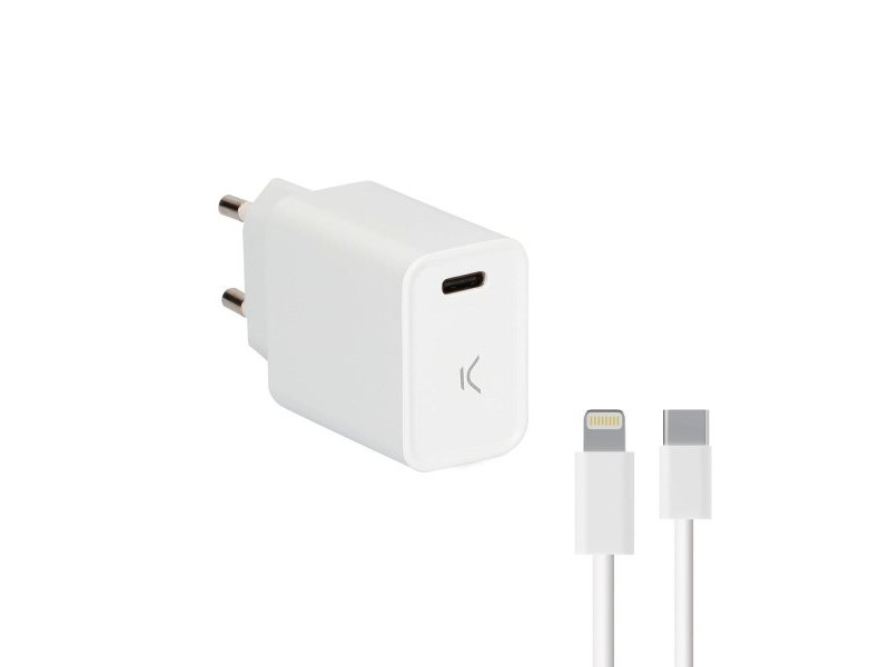 USB зарядно Iphone KSIX Apple-compatible Бял