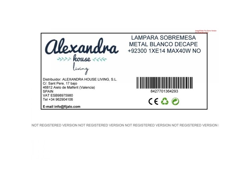 Настолна лампа Alexandra House Living Бял Метал 40 W 23 x 48 x 23 cm