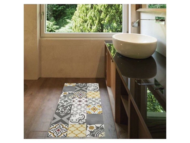 Винилов килим Stor Planet Croma Patch Сив Кехлибар 100 % PVC (50 x 110 cm)