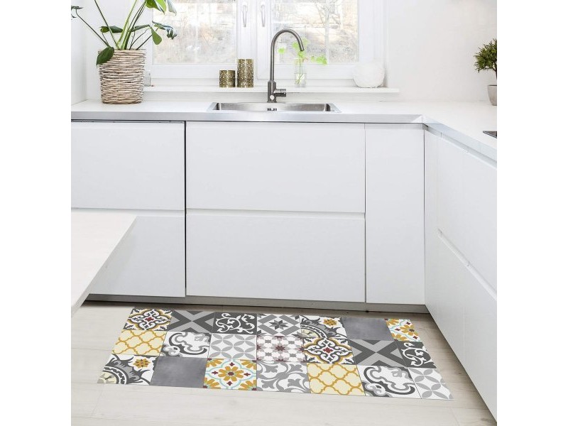 Винилов килим Stor Planet Croma Patch Сив Кехлибар 100 % PVC (50 x 110 cm)