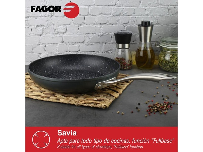 Тиган Fagor Savia Закален алуминиум Сив Ø 24 cm