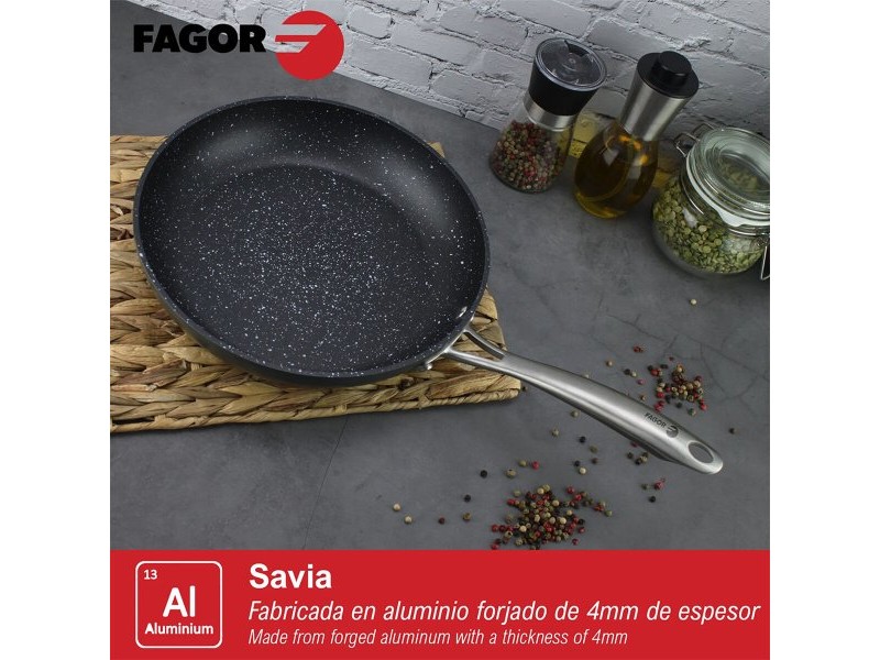 Тиган Fagor Savia Закален алуминиум Сребрист Ø 26 cm