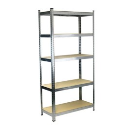 Лавица Ferrestock 875 Kg 90 x 40 x 180 cm Сив Дървен Поцинкована Стомана Дървен MDF 5 Рафтове