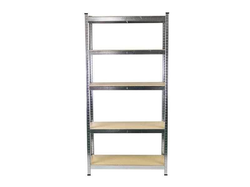 Лавица Ferrestock 875 Kg 90 x 40 x 180 cm Сив Дървен Поцинкована Стомана Дървен MDF 5 Рафтове