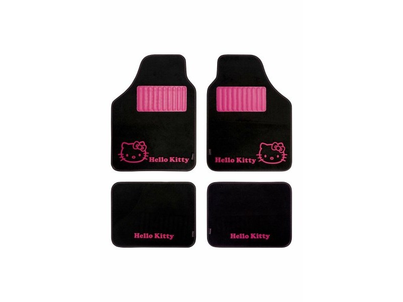 Комплект Постелки за Кола Hello Kitty Черен Розов (4 pcs)