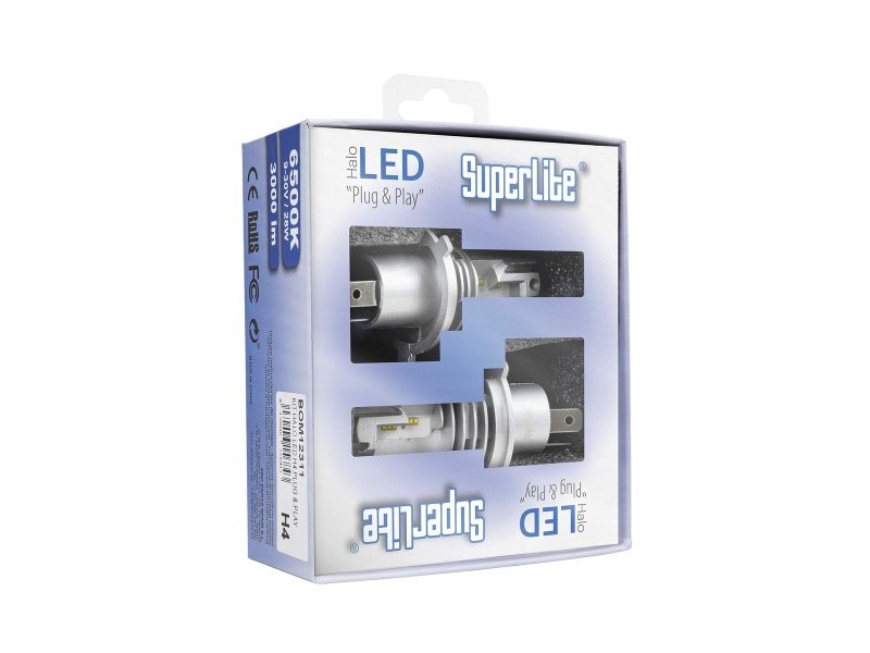 Халоген LED комплект за преобразуване Superlite BOM12311 H4 28 W 6500 K LED (2 броя)