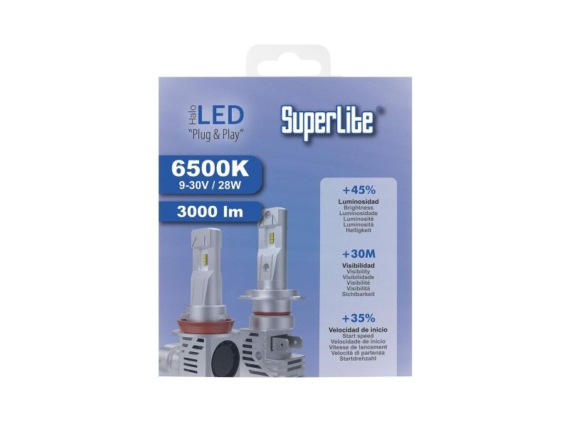 Халоген LED комплект за преобразуване Superlite BOM12311 H4 28 W 6500 K LED (2 броя)