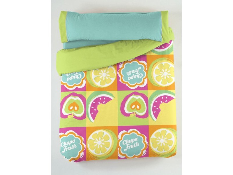 Комплект покривка за завивка Hosteline FRUITS FLOR Многоцветен 90 легло 3 Части