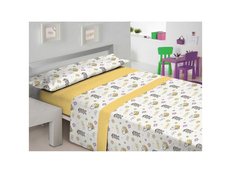 Комплект покривка за завивка Hosteline FLO Многоцветен 105 легло 2 Части