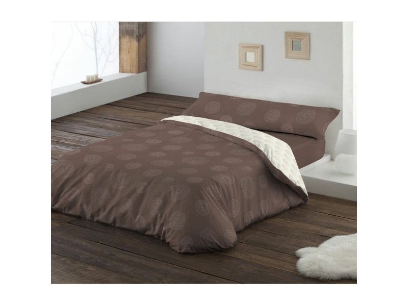 Комплект покривка за завивка Hosteline LIENZO Кафяв 135 легло 2 Части