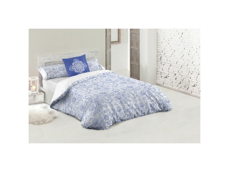 Комплект покривка за завивка Hosteline AZAHAR Син 135 легло 2 Части