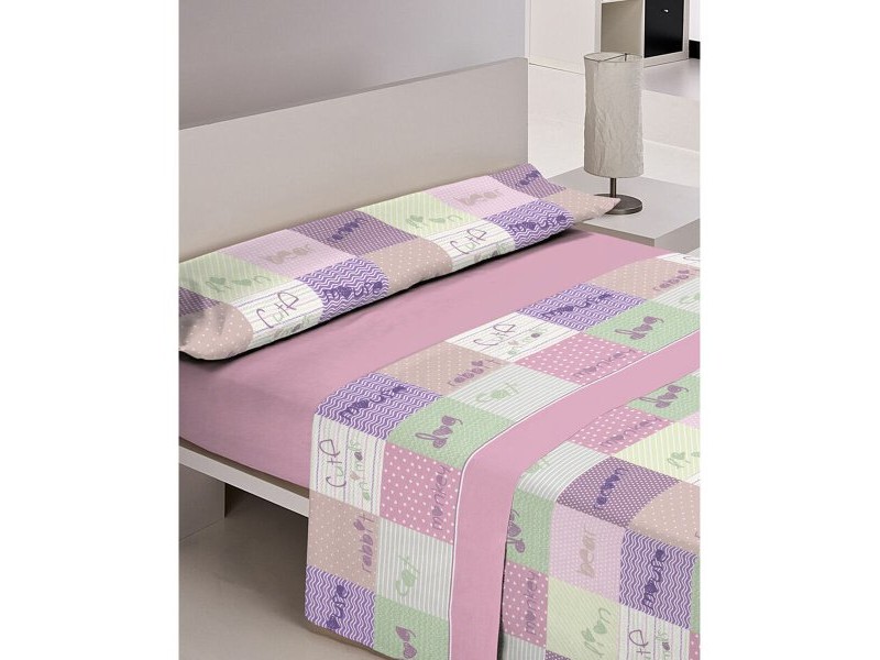 Комплект покривка за завивка Hosteline CUTE Розов 105 легло 2 Части