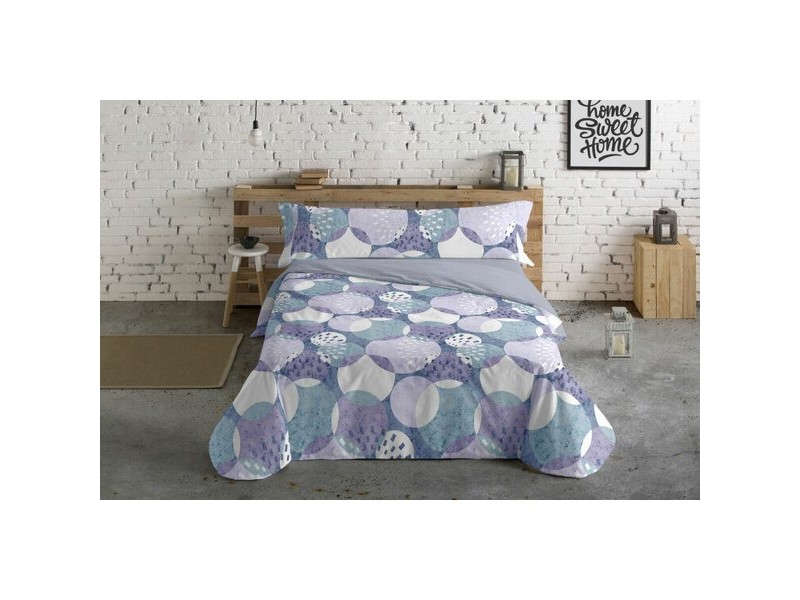 Комплект покривка за завивка Hosteline Circulos Син 90 легло 3 Части