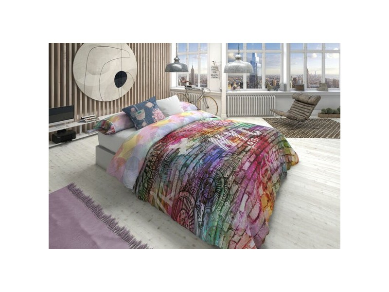 Комплект покривка за завивка Lois FAME P. Сив 135 легло 2 Части