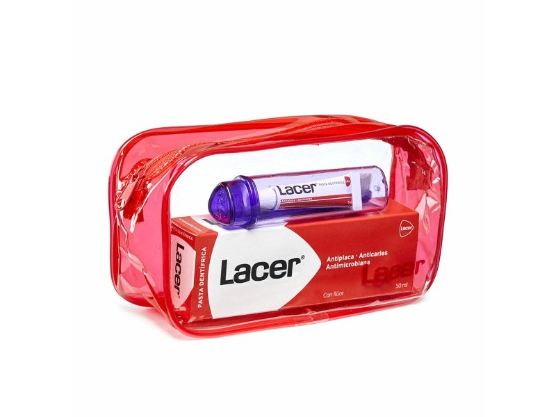 Комплект от Четка за Зъби, Паста за Зъби и Вода за Уста Lacer На пътуване (4 Части)