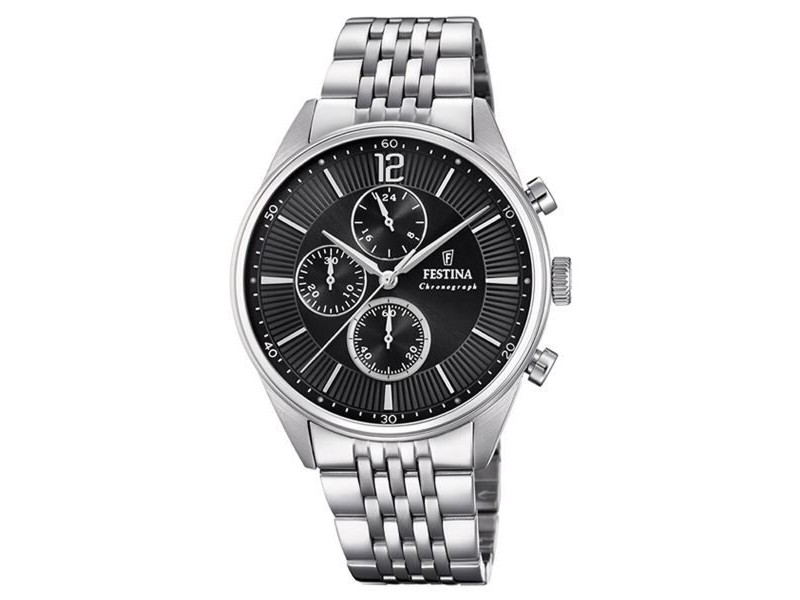 Мъжки часовник Festina F20285/4 Черен Сребрист Мъжки часовник Festina F20285/4 Черен Сребрист