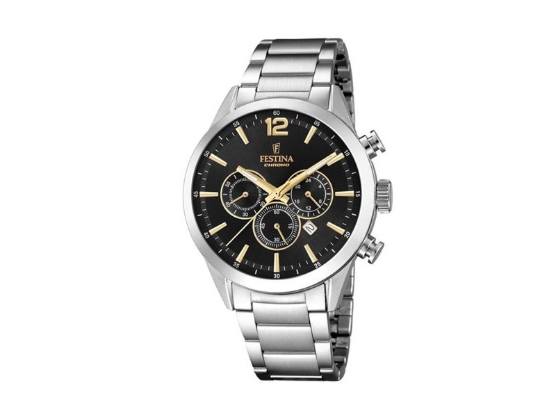 Мъжки часовник Festina F20343/4 Черен Сребрист Мъжки часовник Festina F20343/4 Черен Сребрист