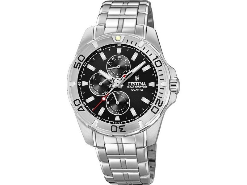 Мъжки часовник Festina F20445/3 Черен Сребрист