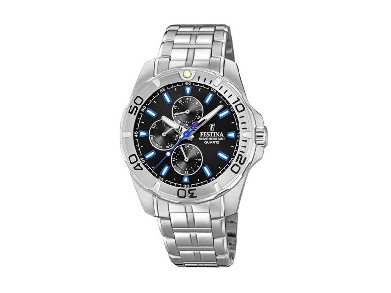 Мъжки часовник Festina F20445/6 Черен Сребрист Мъжки часовник Festina F20445/6 Черен Сребрист