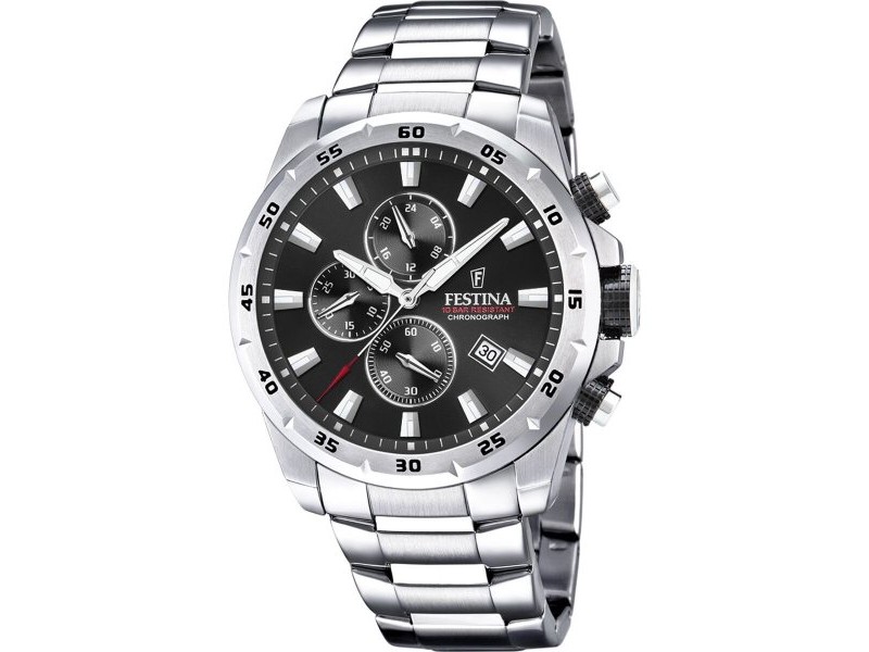 Мъжки часовник Festina F20463/4 Черен Сребрист Мъжки часовник Festina F20463/4 Черен Сребрист