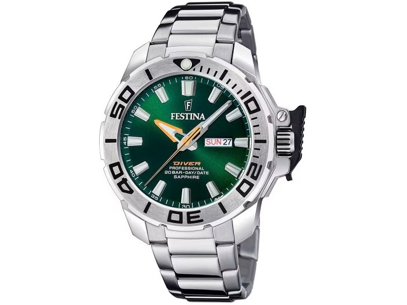 Мъжки часовник Festina F20665/2 Зелен Сребрист
