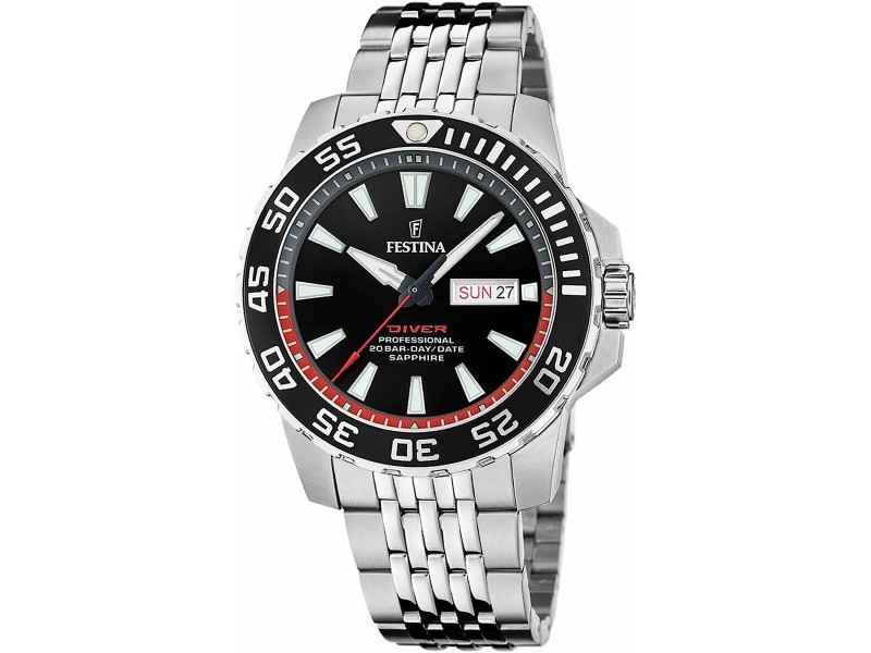 Мъжки часовник Festina F20661/3 Черен Сребрист